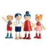 Tender Leaf Toys Meubles de Poupées: Famille DE POUPÉES 5x3,5x10,5, 4 pièces, avec Bras et Jambes Flexibles, en Bois, en boît