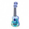 osiuujkw Jouet de Guitare ukulélé coloré avec 4 Cordes réglables Apprentissage préscolaire et Exploration Musicale , Type 1 ,