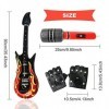 VIKSAUN 3 PCS Kit de fête Punk Rocker, Jeu Gonflable de Accessoires Détoile de Roche,Instruments de Musique Gonflables Acces