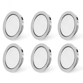 KYOTECH Set de 6 luminaires pour meuble LED 230V, 3,5W LED IP44 G4 15mm spots encastrables pour meuble plat, 4000K blanc chau