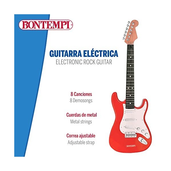 BONTEMPI 46947 Guitare électrique pour Enfant Rock Taille 67 cm San