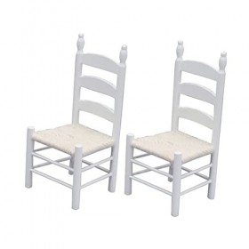 Abaodam 2 Pièces Chaise en Coton Décor Rétro Meubles Rétro Meubles pour Enfants Chaise Vintage Meubles De Maison De Poupée Dé