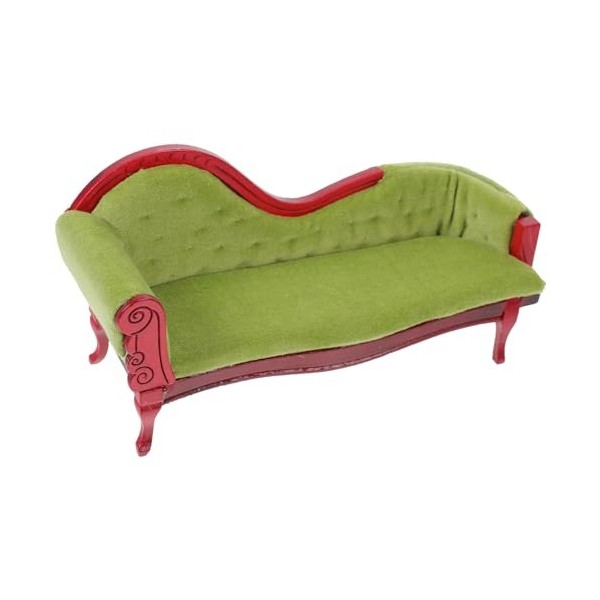 Alasum Maison De Poupée Canapé Chaise 1:12 Échelle Miniature Maison De Poupée Meubles Vintage en Bois Sculpté Canapé Canapé R