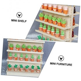 ibasenice 1Pc Assemblé Étagère Vierge Vitrine pour Miniatures Maison De Poupée Armoires De Cuisine Miniature Étagère Miniatur
