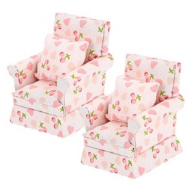 ibasenice 2 Pcs Maison De Poupée Canapé Maison De Poupée Canapé Simple Canapé Petits Meubles Jouet 1/12 Échelle Accessoires M