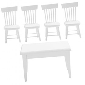 ibasenice 1 Set Poupée Accessoires Chaise Meubles Maison De Poupée Miniature Table en Bois Maison De Poupée Mini Table en Boi