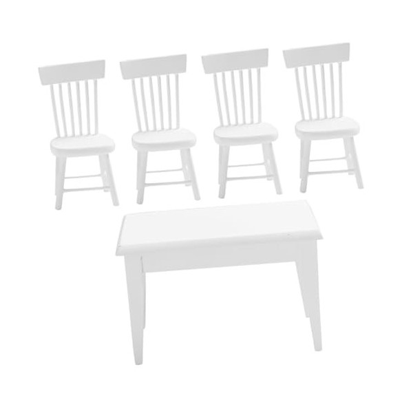 ibasenice 1 Set Poupée Accessoires Chaise Meubles Maison De Poupée Miniature Table en Bois Maison De Poupée Mini Table en Boi