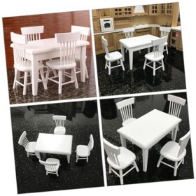 ibasenice 1 Set Poupée Accessoires Chaise Meubles Maison De Poupée Miniature Table en Bois Maison De Poupée Mini Table en Boi