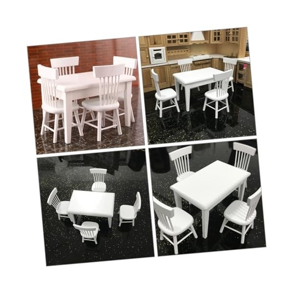 ibasenice 1 Set Poupée Accessoires Chaise Meubles Maison De Poupée Miniature Table en Bois Maison De Poupée Mini Table en Boi