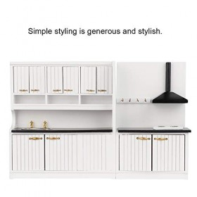 Ensemble de meubles de maison de poupée en bois, meubles miniatures à léchelle 1: 12 pour la cuisine de maison de poupée, jo