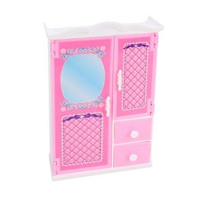 Hztyyier Garde Robe Meubles Poupées, Rose Meuble De Rangement Meubles Maison De Poupée Jouets Accessoires