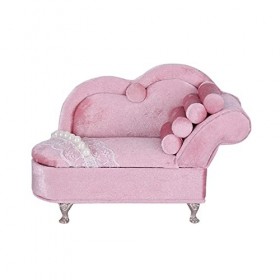 KieTeiiK Mini boîte à bijoux en velours rose en forme de meuble pour boucles doreilles, collier, accessoires pour maison de 