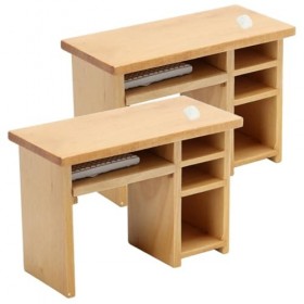 ibasenice 2 Ensembles Bureau Dordinateur De Maison De Poupée Bureau Dordinateur De Maison De Poupée Table Dordinateur pour M