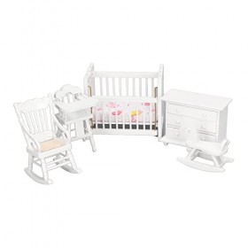 FOLOSAFENAR Chaise à bascule pour maison de poupée, miniature vivante simulée 1:12 meubles de maison de poupée en bois pour l