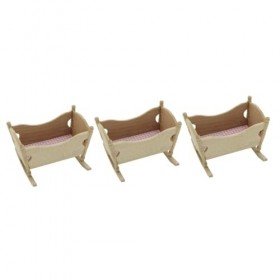 ibasenice 3 Pièces Berceau Maison De Poupée Berceau De Poupée Miniature Décorations pour Les Salas De CASA Meubles De Poupée 