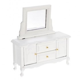ibasenice Mini Commode Coiffeuse Meubles De Maison De Poupée Mini Meubles Armoire Modèle De Meuble Miniature Miroir Décoratio