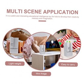 Abaodam Réfrigérateur De Maison De Poupée Réfrigérateur en Bois 1 12 Échelle Réfrigérateur Réfrigérateur pour Miniture Maison