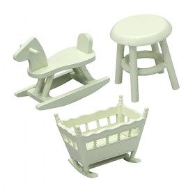 Vaguelly 1 Ensemble De Meubles De Maison De Poupée Bébé Poupée Berceau Faire Semblant De Jouer Bébé Poupée Accessoires Mini M