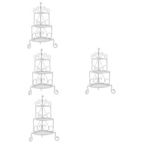 ERINGOGO 4 Pièces Support De Rangement en Fer Forgé Support De Bureau Accessoires De Maison De Poupée Mini Meubles Étagère Dé