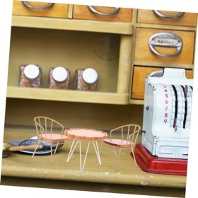 Abaodam 1 Ensemble Table Et Chaises pour Maison De Poupée Mini Décor Créatif Miroirs De Décoration De Chambre À Coucher Acces