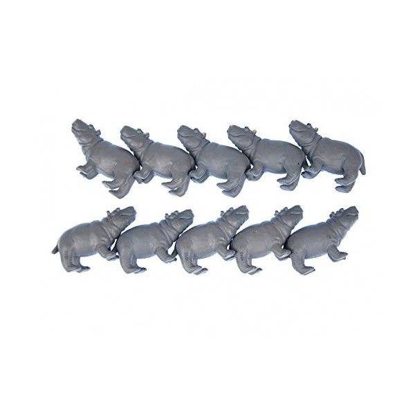 Miniblings 10x Hippopotame Figurine Animal en Caoutchouc de Hippopotamus Africaine Hippo