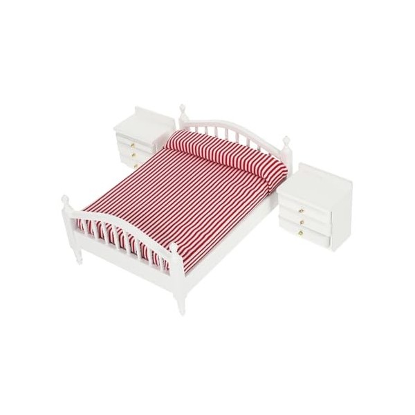 Abaodam 1 Ensemble Maison De Poupée Lit Double Meubles De Maison De Poupée Mini Lits Superposés pour Poupées 1 12 Lit De Mais