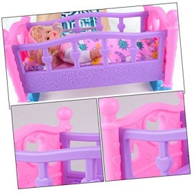Vaguelly 1Pc Poupée Lit À Bascule Meubles pour Enfants Simulation Jouet Bébé Berceau Jouets Enfants Jouets Éducatifs Maison D