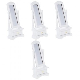 Toyvian 4 Pièces Miroir De Montage pour Maison De Poupée Miroir De Dressing Miniature Meubles De Maison De Poupée Décorations