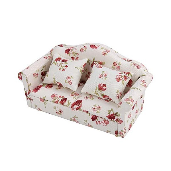 Mini Sofa Jouet, Motif De Fleurs Mini Sofa Set Meubles de 1:12 Maison de poupées 1 Maison de poupées