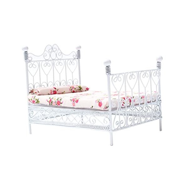 Totority Enfants Portique Meubles Miniatures Meubles De Maison De Poupée en Métal Mini Lit Jouet Meubles pour Enfants Miniatu