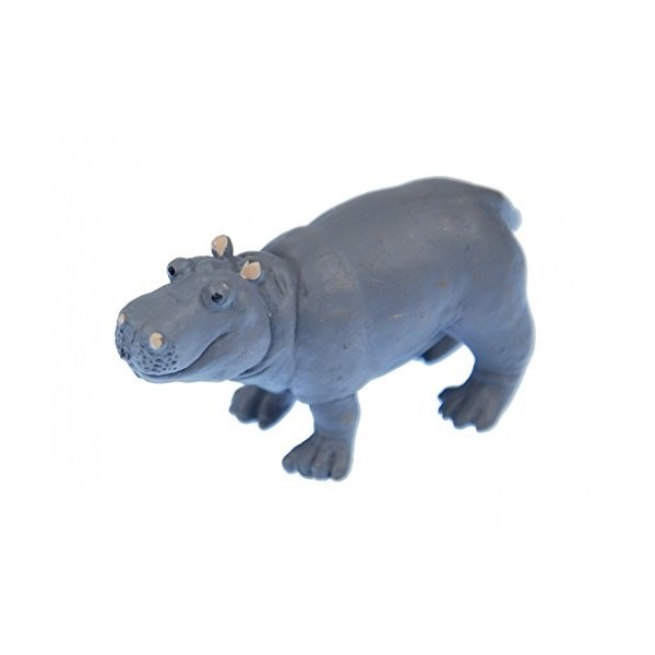 Miniblings 10x Hippopotame Figurine Animal en Caoutchouc de Hippopotamus Africaine Hippo