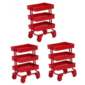 DECHOUS 3 Pièces Décoration De Maison De Poupée Chariot Roulant Miniature Maison De Poupée Chariots Utilitaires Enfant en Bas