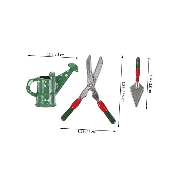 ibasenice 4 Ensembles DOutils De Maison De Poupée Maison De Poupée Pelle Miniature 1/12 Échelle Meubles De Maison De Poupée 