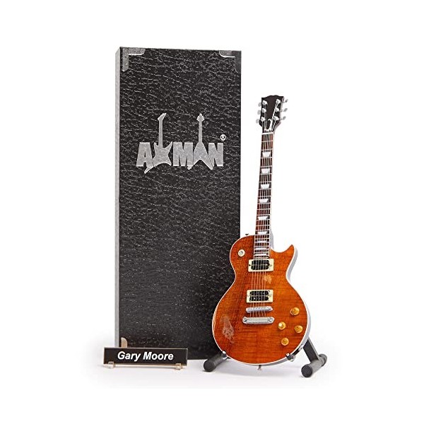 Axman Gary Moore Thin Lizzy Réplique de guitare miniature – Cadeaux musicaux – Ornement fait à la main – Comprend une boîte