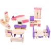 LICHENGTAI Ensemble de Mobiliers de Chambre des Enfants Miniature Jouet en Bois Meubles pour Maison de Poupée, Ensemble de Me