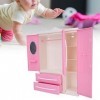 Bnineteenteam Armoire de Maison de Poupée à 3 Portes, Accessoires de Meubles de Poupées pour Poupées Filles Jouets Cadeau pou