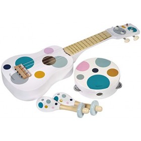 Kindsgut Ensemble dinstruments de musique avec hochet et tambourin Couleurs discrètes et modernes Matériaux respectueux de l