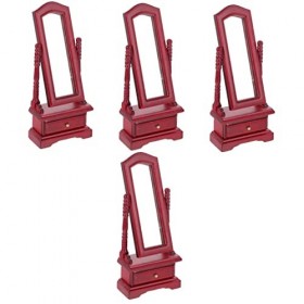 Toyvian 4 Pièces Miroir De Montage pour Maison De Poupée Meubles De Maison De Poupée Miniature Miroir en Bois Décor De Chambr