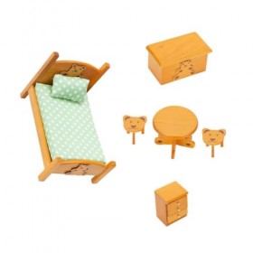 Toyvian 1 Ensemble De Mini Meubles Jouets pour Enfants Décoration DArmoire Décoration Miniature Lit en Bois Meubles De Maiso