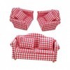 ifundom 3 Ensembles Salon Canapé Ensemble Mini Meubles Décor Mini Plaid Canapé Meubles Accessoires Mini Canapé Kit Noël Minia