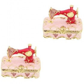 Cabilock 2 Pièces Boîte à Bijoux En Émail Porte-bijoux En Émail Étui De Rangement Pour Bijoux Jouets Rétro Jouets Anciens Mic