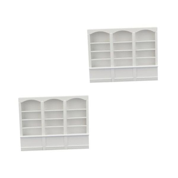 USHOBE 2 Pièces Accessoires pour Mini-Meubles Armoire à Livres Murale Miniature Meubles De Maison Miniature Présentoir Étagèr