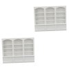 USHOBE 2 Pièces Accessoires pour Mini-Meubles Armoire à Livres Murale Miniature Meubles De Maison Miniature Présentoir Étagèr