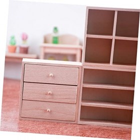 ifundom 5 Pièces Mini Armoire Décoration Cuisine Armoire en Bois Maison De Poupée Miniature Meubles en Bois Maison De Poupée 