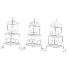 Abaodam 3 Pièces Support De Rangement en Fer Forgé Meubles De Poupée Accessoires De Maison Miniature Étagères Décoratives Acc