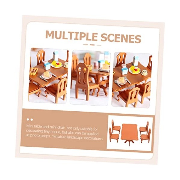 ERINGOGO 20 Pcs Combinaison Table À Manger Et Chaises Mini Maison Meubles Maison De Poupée Meubles De Salon Mini Table Chaise