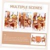 ERINGOGO 20 Pcs Combinaison Table À Manger Et Chaises Mini Maison Meubles Maison De Poupée Meubles De Salon Mini Table Chaise