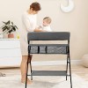 Table à langer pliable avec paniers et matelas à langer pour bébé - avec roues,Table à langer pliante portable avec étagère d