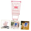 ifundom 3 Pièces Panier Mini Caddie pour Enfants Caddie en Métal Meubles De Poupée Jouets Roses Mini Chariot à Main Jouets po