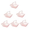 ifundom 3 Pièces Panier Mini Caddie pour Enfants Caddie en Métal Meubles De Poupée Jouets Roses Mini Chariot à Main Jouets po